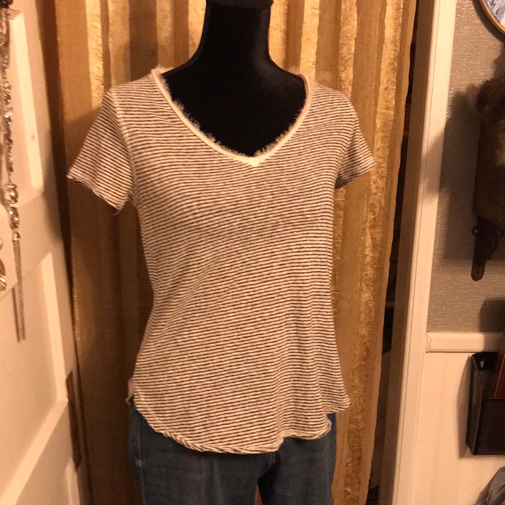 Black and white striped A&F tee